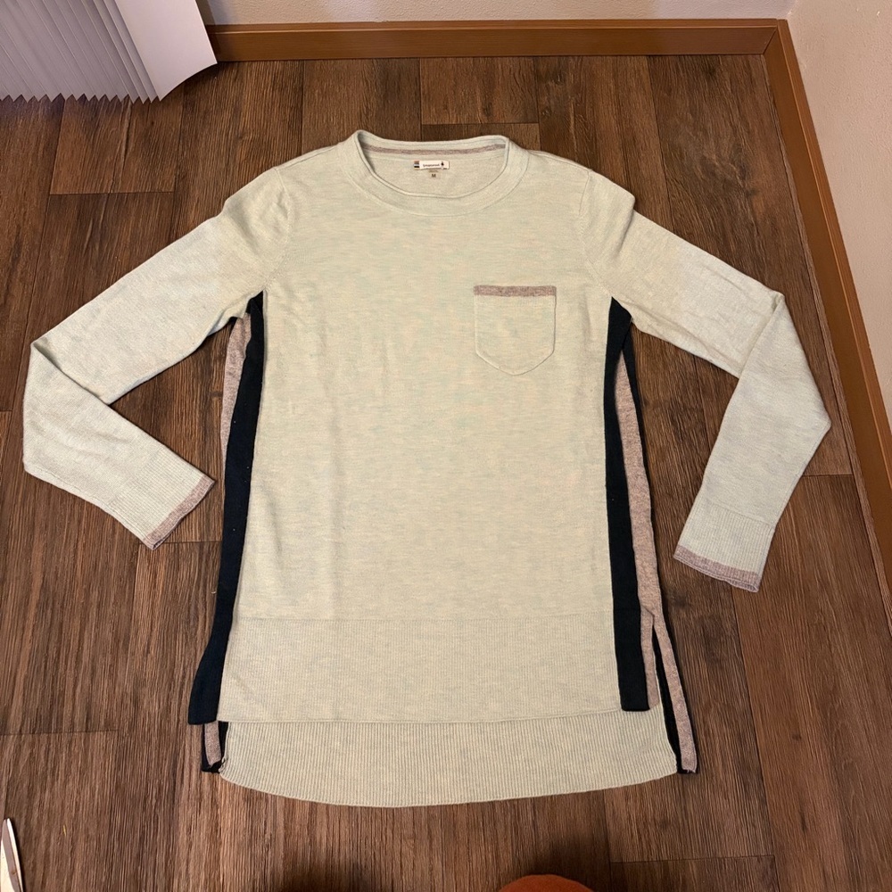 Smartwool Shadow Pine Pocket Sweater Frosty Green Heather Women’s Size Medium